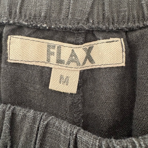 Flax 100% Linen Cropped Pants Wide Leg Pull On Relaxed Comfy Size Medium - Picture 9 of 10